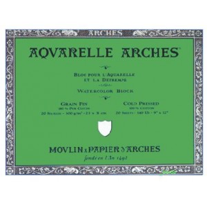 BLOC ACUARELA ARCHES 23x31 20h GF 300g