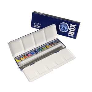 CAJA ACUARELAS COTMAN 12MG  BLUE BOX METAL